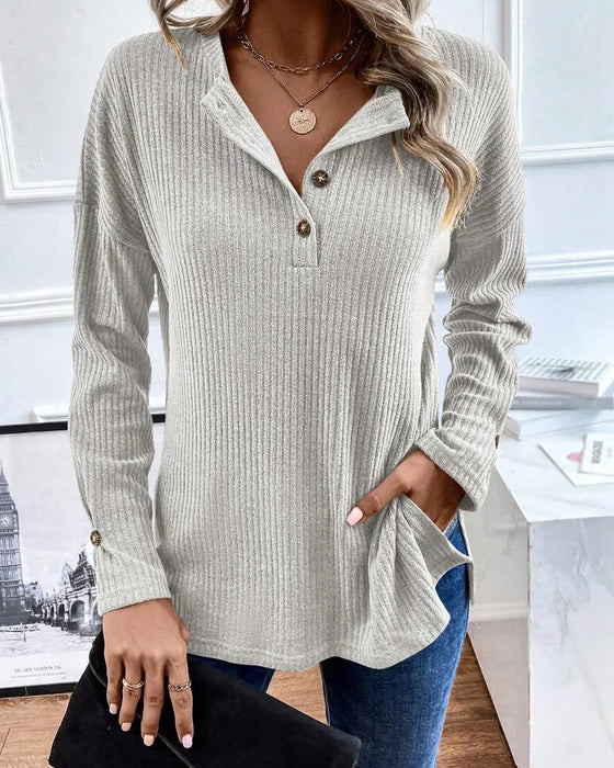Blus Räfflad Halv Dragkedja Pullover