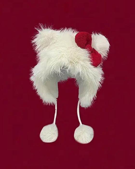 Hatt Söt Kattöra Design Pom Pom Dekor Päls