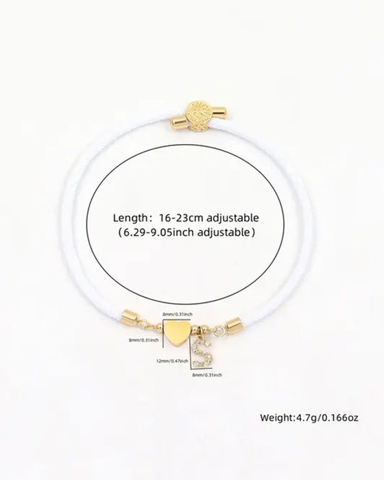 Initialt Hjärta Charm Länk Modearmband