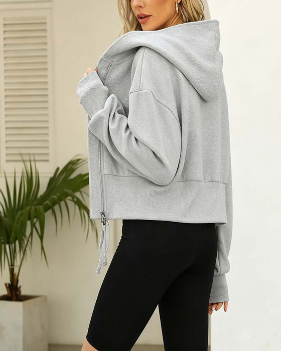 Kappa Dubbel Dragkedja Kort Huva Sweatshirt