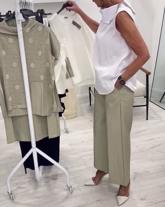 Dräkt Ärmlös Bred Krage Mode