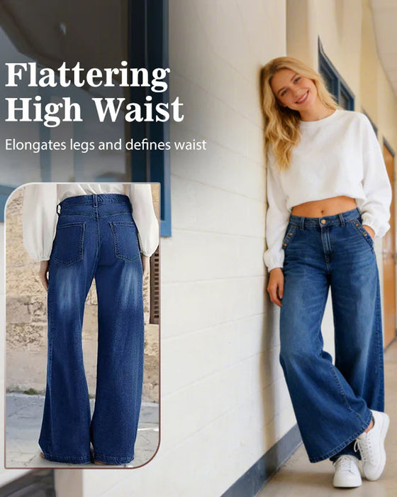 Jeans Multi-Knapp Tvättad Lös