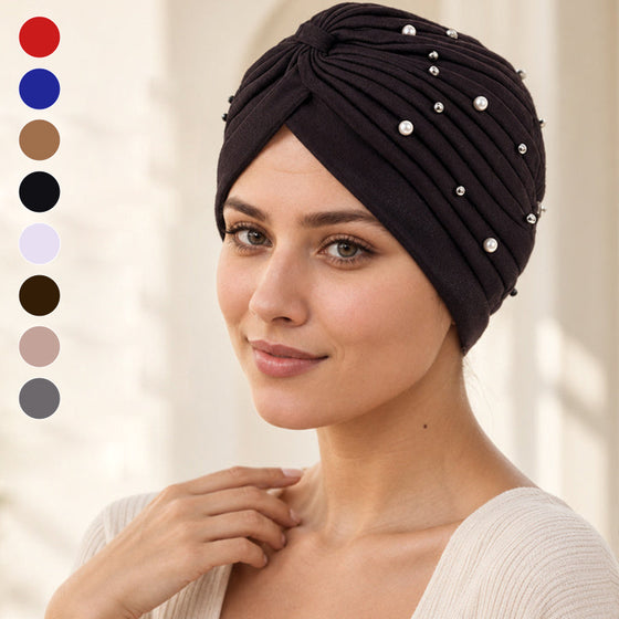 Hatt Pärla Veckad Förknuten Turban