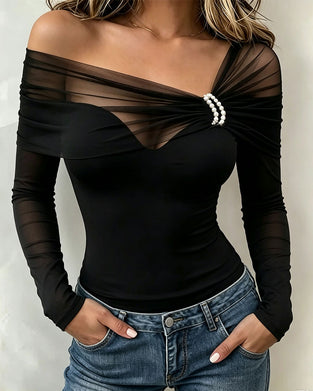 Topp Off-Shoulder Solid Trendig