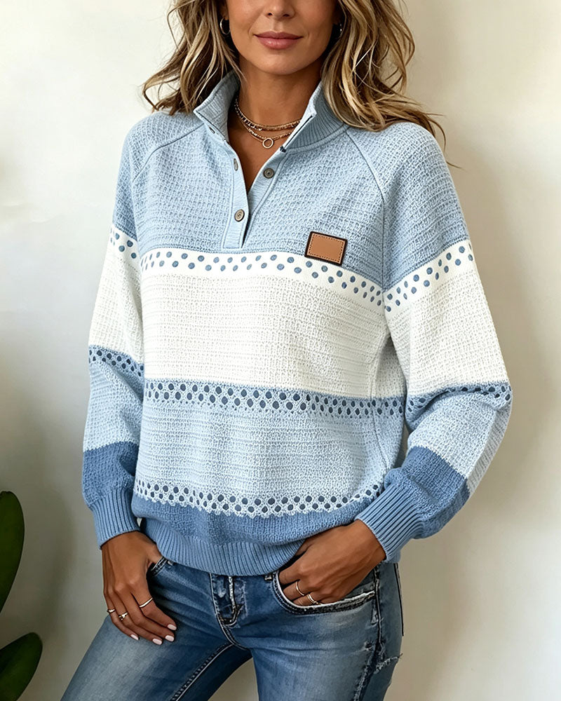 Sweatshirts Ståkrage Knapp Casual