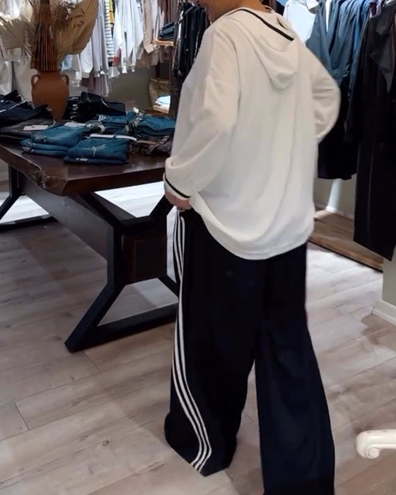 Huva randig avslappnad tvådelar