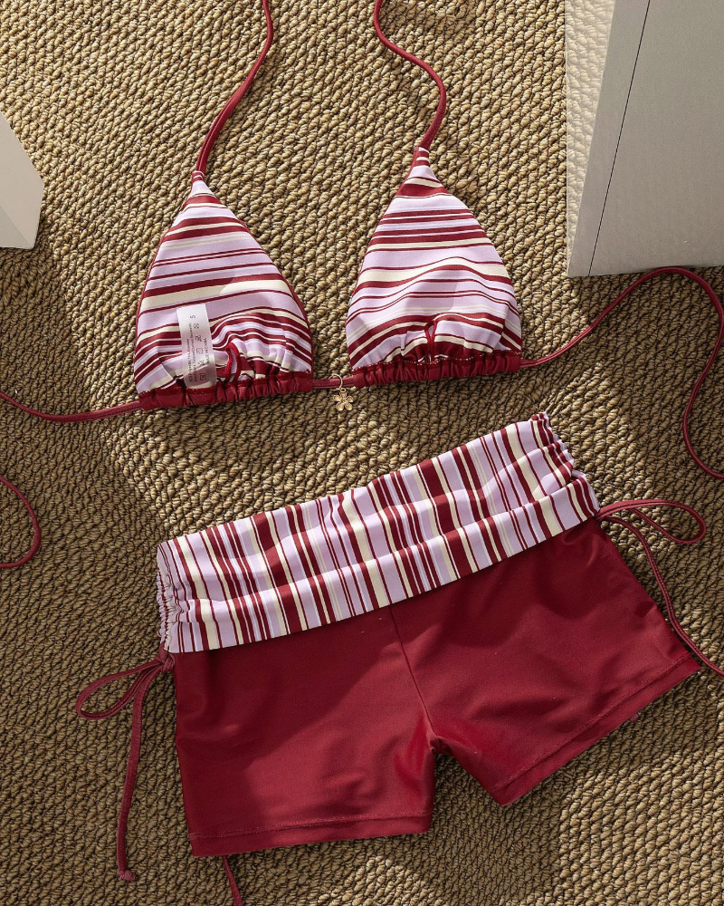 Bikini Resort Stil Blommigt Tryck