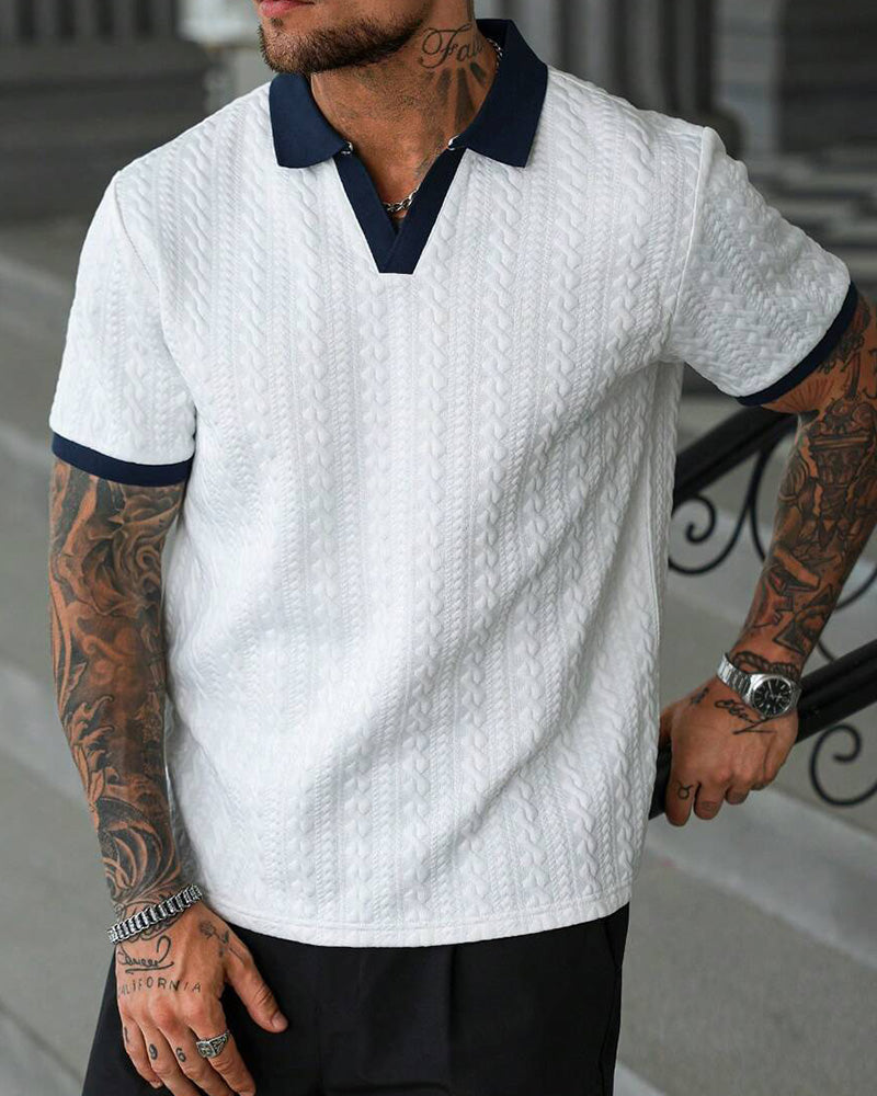 Skjorta Herr Jacquard Stickad