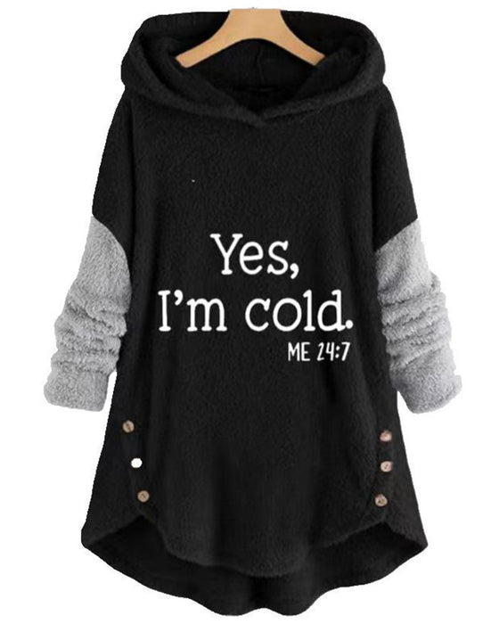 Avslappnad Långärmad Tunikatopp med tryck