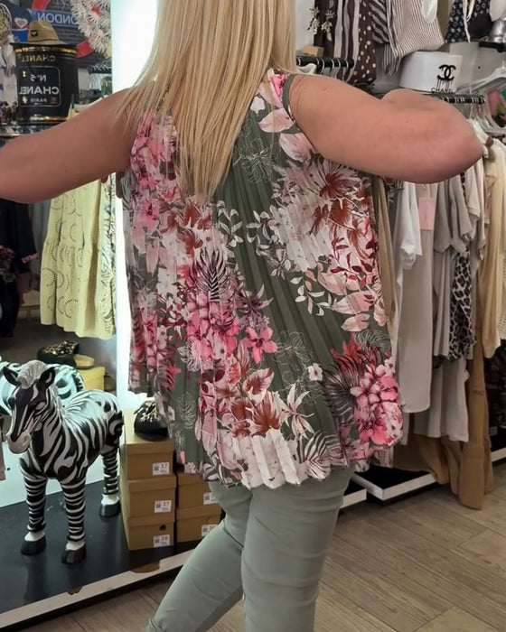 Tank Top Ärmlös V-Hals Tryck