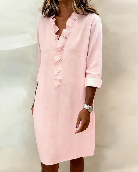 Klänning Ryschad V-Ringning Enfärgad