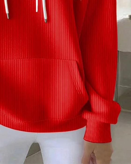 Casual Långärmad Huvtröja Med Texttryck