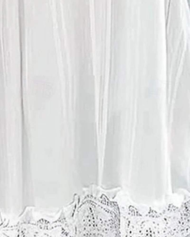 Klänning Avslappnad Spets V-Ringning Kort