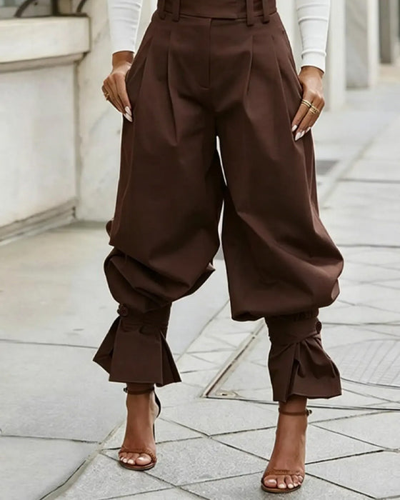 Byxor Design Manschett Veckad Casual
