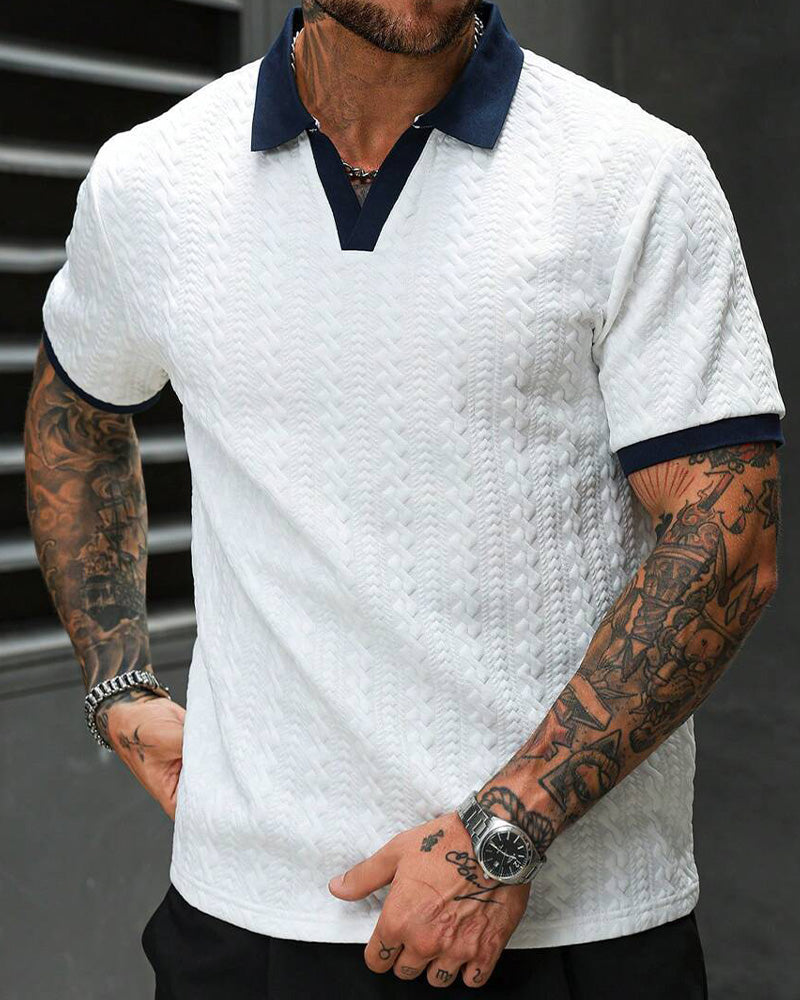 Skjorta Herr Jacquard Stickad