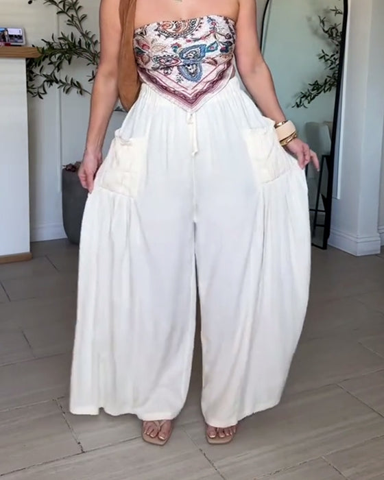 Byxor Dragsko Veckad Ficka Bred Ben