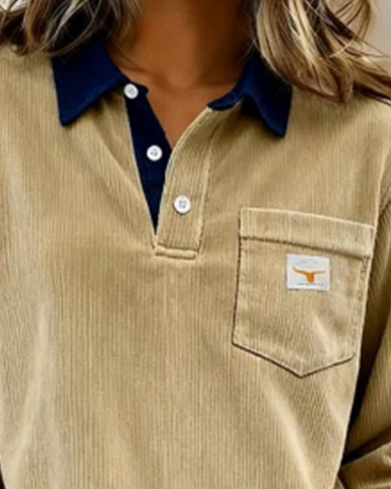 Modig Hoodie Med Nedknäppt Krage