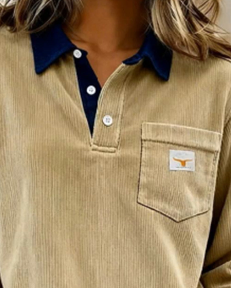 Modig Hoodie Med Nedknäppt Krage