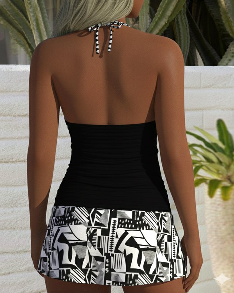 One-Piece Deep V Peplum