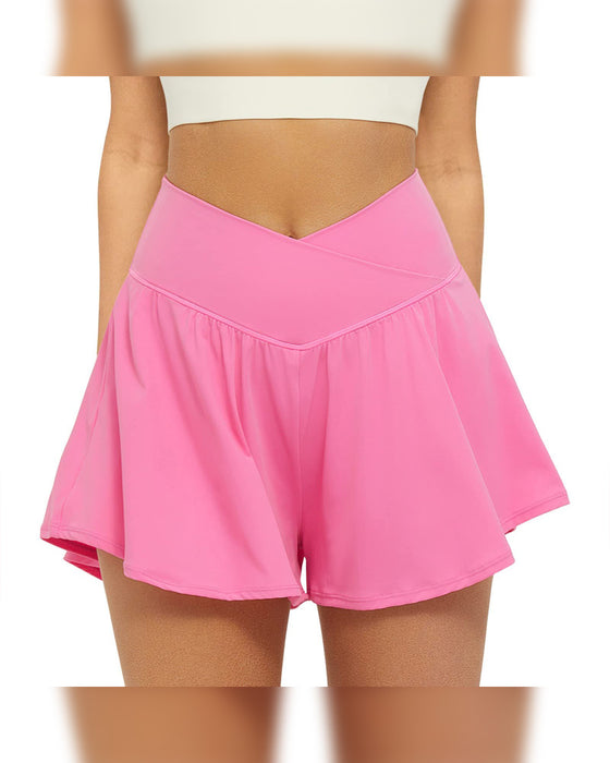 Shorts Med Hög Midja Enfärgad