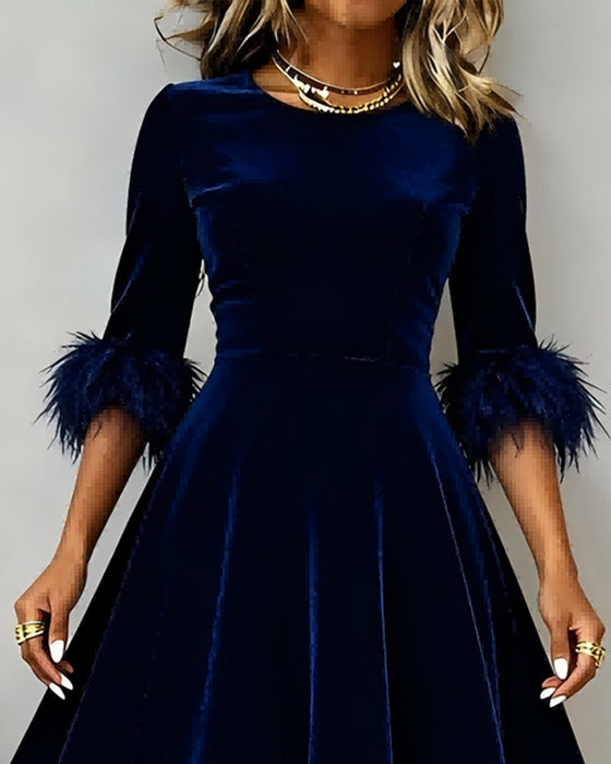 Klänning Rundi Hals Fleece Lappverk