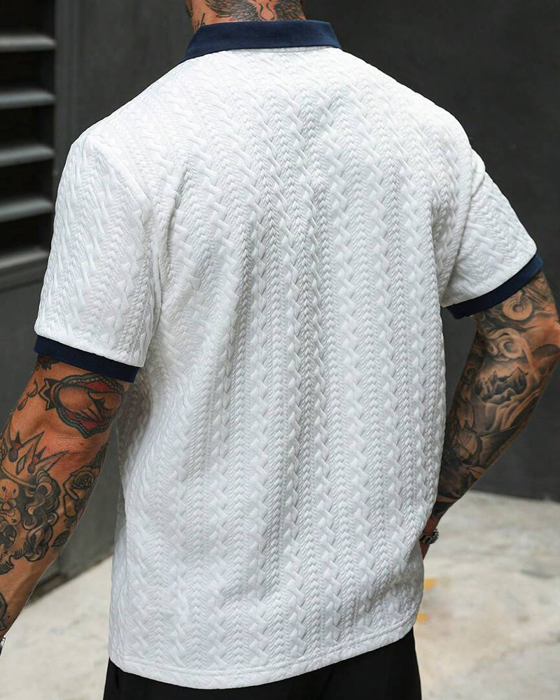 Skjorta Herr Jacquard Stickad