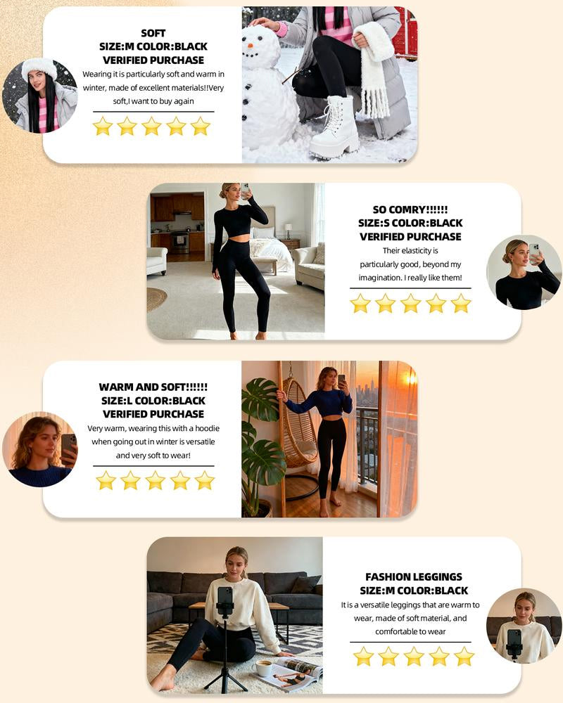 Leggings Varm Höjdmage Mysig Fodrad