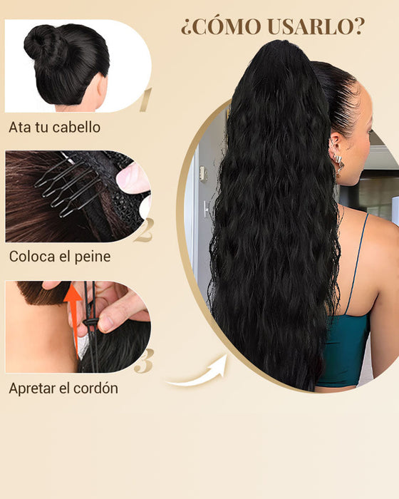 Lång Yvig Och Lockig Hårförlängning