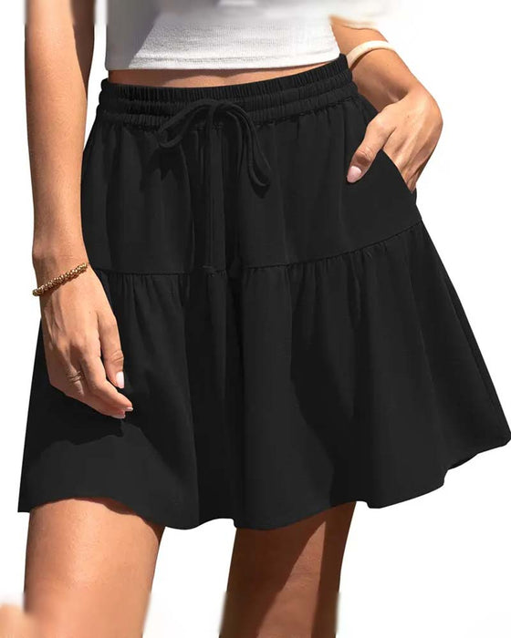 Shorts Ruffle Patchwork Knytning