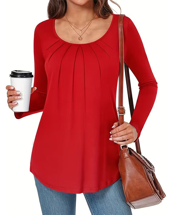 Topp Bekväm Inbyggd Bh Plisserad Casual