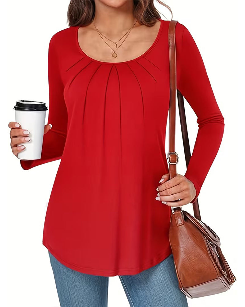 Topp Bekväm Inbyggd Bh Plisserad Casual