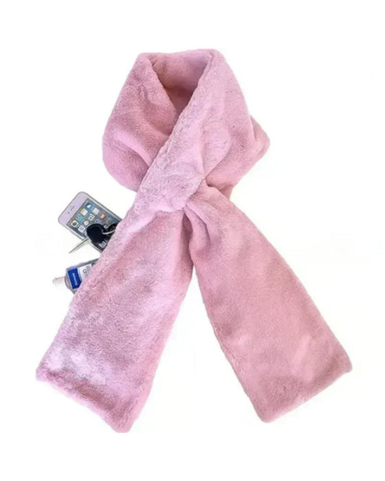 🎁Dold Ficka Mysig Halsduk Varm Mjuk Och Säker Dragkedja🧣