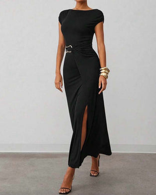 Klädning Mode Kort Ärm Midja