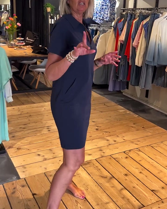 Klänning Krageblad Blixtlås