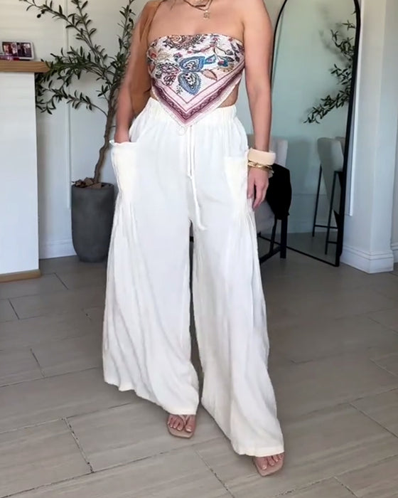 Byxor Dragsko Veckad Ficka Bred Ben