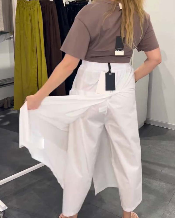 Byxor Casual Förkläde Stil Ankellång