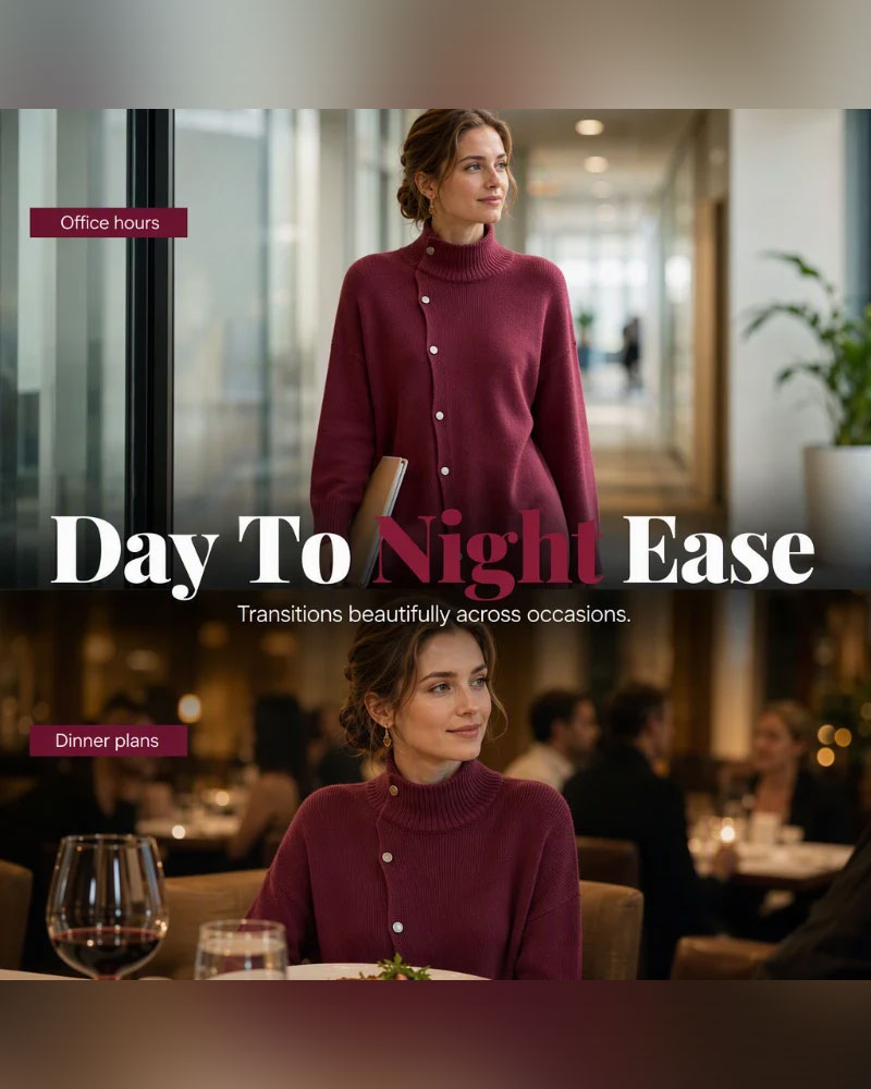 Kofta Turtleneck Enkelknäppt