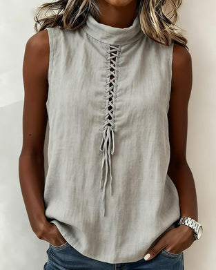 Tank Top Mock Neck Slips Ärmlös