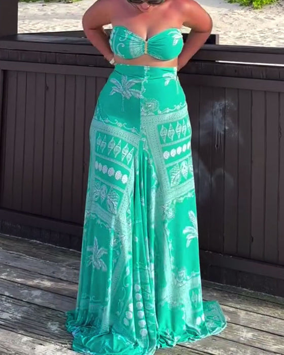 Baddräkt Personlig Och Elegant Bröstomslutande Tryckt