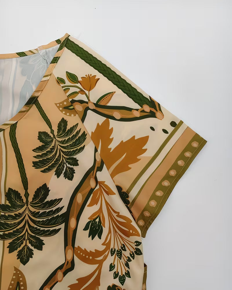 Klänning Tropiskt Blommigt Print Loose Fit A-Linje Klänning