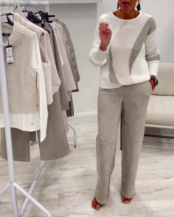 Tröja Crew Neck Bekväm Avslappnad