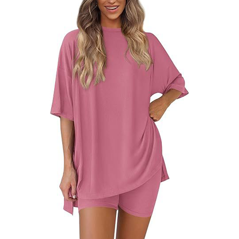 Set Med Avslappnad Passform I Enfärgad Casual Stil