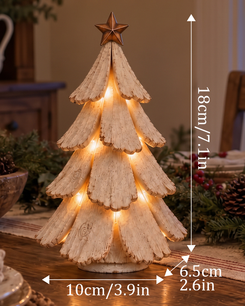 🎄🌙 Vintage Julgran Med Ljus Figur