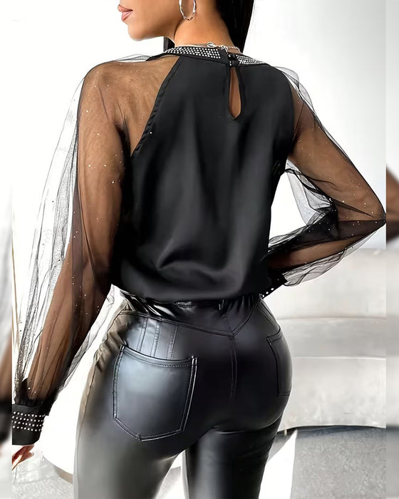 Blus Hetta Rinsten Mesh Långärmad Modig