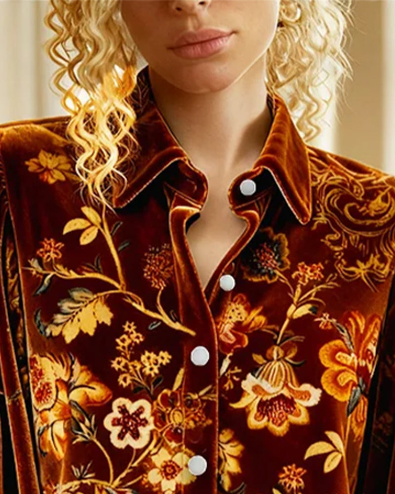 Tryckt Skjorta Med Lyktärmar