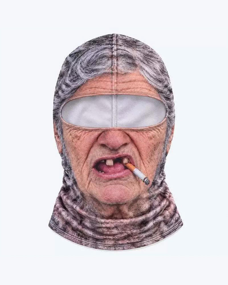 Mask Rolig 3d Grinig Gammal Man Skidåkning
