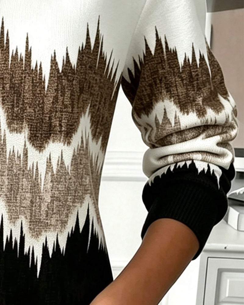 Sweatshirt Ledig Tryckt Långärmad