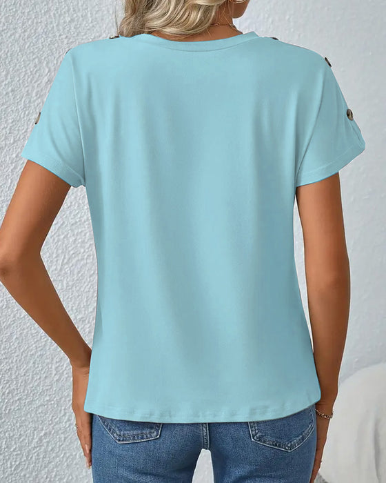 T-Shirt Kortärmad Randigt Tryck