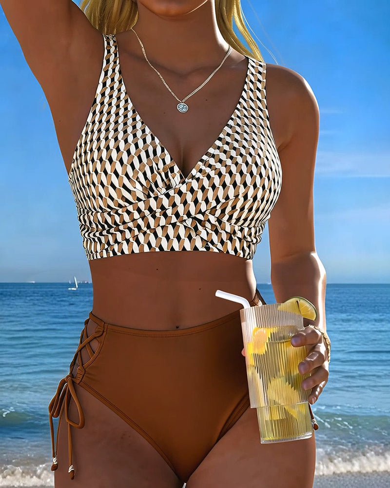 Bikini Geometrisk Tryck Slips