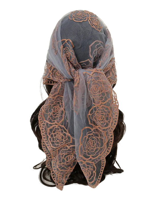 Blommig Nätmaskor Scallop Design Bandana